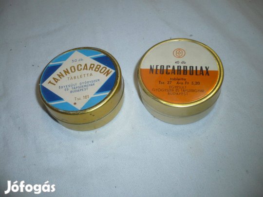 2 db régi gyógyszeres fémdoboz