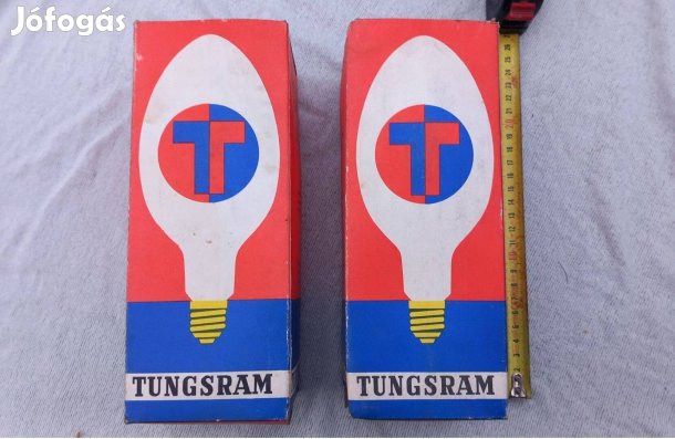 2 db retro Tungsram nagy méretű izzó új dobozában foxpost