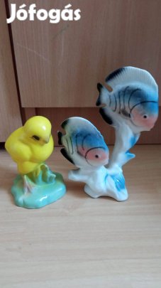 2 db retro dísztárgy csibe és halak 13 cm és 19 cm együtt 600 Ft