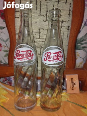 2 db retro régi PEPSI Cola Törv. Védve üdítős üveg