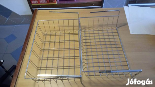 2 db szekrénybe polcra akasztható fém kosár 38*25*11 cm