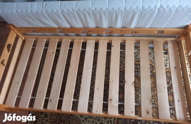 2 db tömörfa ágykeret (90x200) IKEA matraccal
