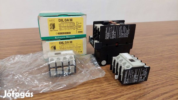 2 db új DIL 0AM 220V AC mágneskapcsoló plusz 2 db segédérintkező