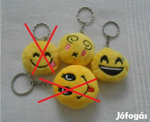 2 db új állapotú Emoji plüss kulcstartó