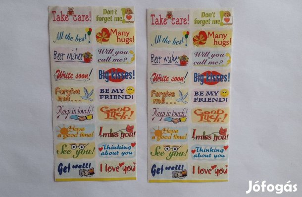 2 db új angol nyelvű feliratos matrica egyben_