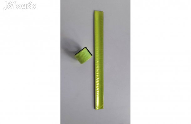 2 db új sárga fényvisszaverő bepattanó csík pánt szalag 32 cm egyben_