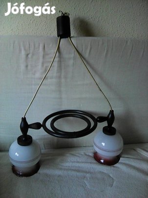 2 db üveg burás szoba csillár 75 cm magassága