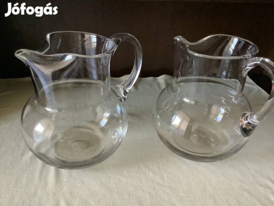 2 db üveg kancső, kiöntő
