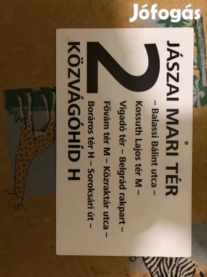 2-es villamos tábla