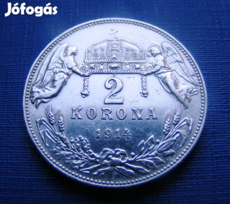 2 ezüst korona 1914 Ferenc József UNC ritka Extra tartás !
