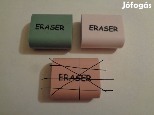 2 féle radír, Eraser felirattal, 200ft/db