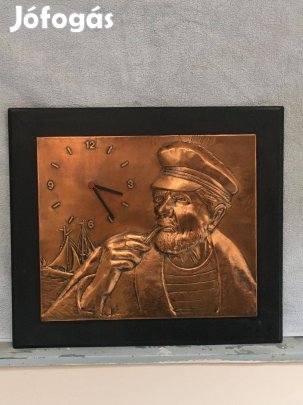 2 festmény és 1 díszes rézóra