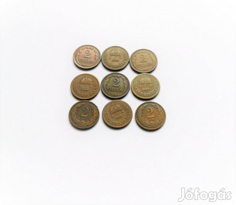 2 fillér Magyar Királyság fémpénz