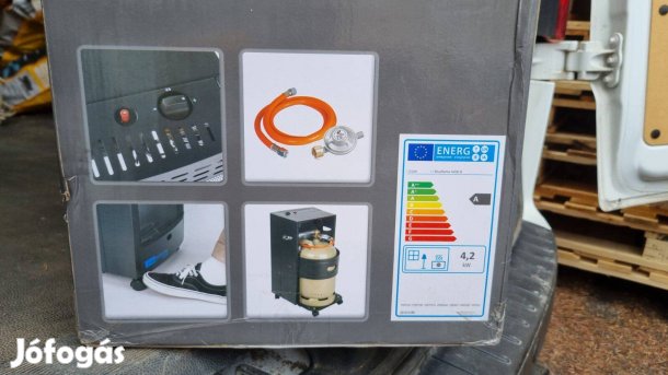 2 fűtési fokozattal, hordozható gáz üzemű fűtőtest, mobil kályha