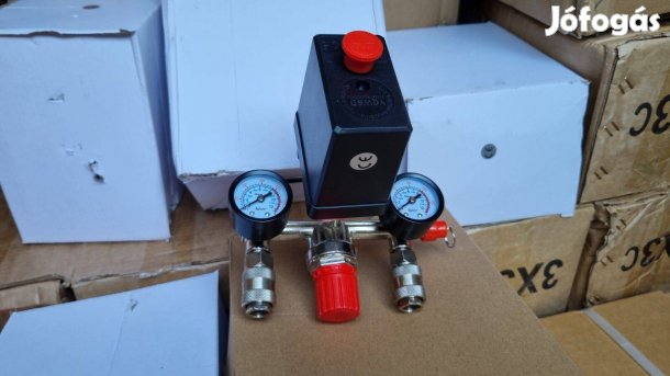 2 kimenetes gyorscsatlakozóval 230V-os kompresszorhoz nyomáskapcsoló