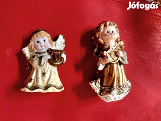 2 kis porcelán angyalka  karácsonyi 