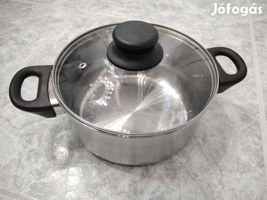 2 literes edény, üveg fedővel. Használt. Szép állapotban