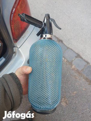 2 literes szódás szifon fém hálóval