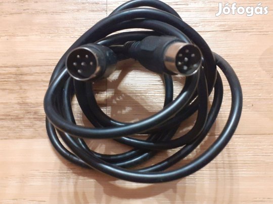 2 m-es kábel, 6 pólusú tuchel dugó apa csatlakozóval (DIN 45322)