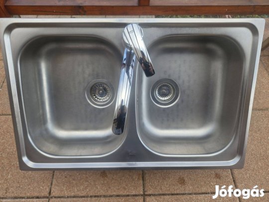 2 medencés mosogatótálca csapteleppel, Győrben eladó