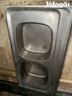 2 medencés rozsdamentes mosogató tálca 51x100cm