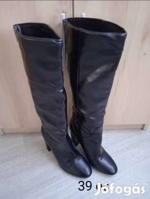 2 pár 39 es újszerű Jenny Ferry hosszúszárú bőrcsizma 
