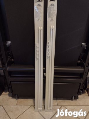 2 pár Lapos fehér vitrázsrúd, 60-75 cm, eladó