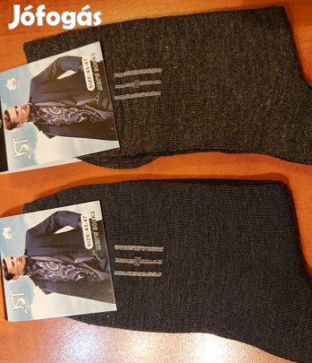 2 pár sötétszürke pamutzokni 43-47 méretben 100% pamut új!