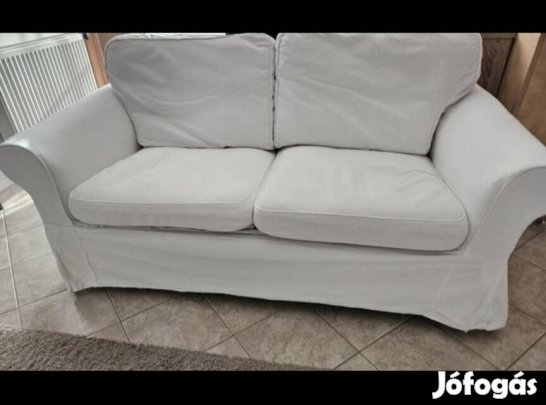 2 személyes kanapé (fehér és bezs huzattal)