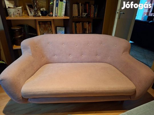 2 személyes kanapé, púderrózsaszín, 162 cm