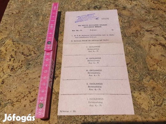 2 szett retro márnemérvényes iskolamozi bérletjegy Szombathely szocreá