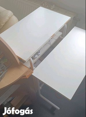 2 szintes fehér számítógép asztal íróasztal 