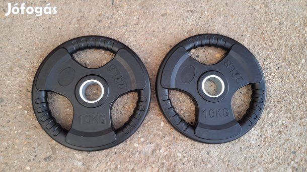 2 x 10 kg olimpiai prémium fogantyús súly 51 mm gumis súlytárcsa