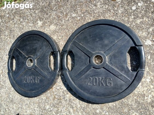 2 x 20 kg olimpiai fogantyús gumis súly 51 mm súlyok szállítás