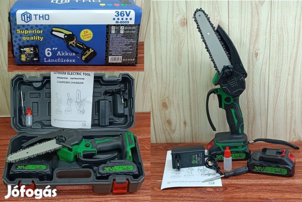 2 x 21V Li-ion akku 1 x lap 1 x lánc, 6 méretű Mini akkus láncfűrész