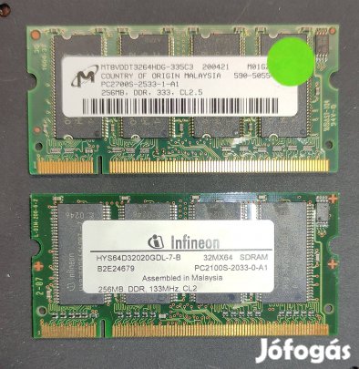 2 x 256 Mb DDR memória