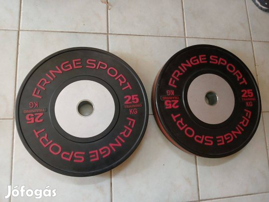 2 x 25 kg Fringe Sport olimpiai súlytárcsa 51 mm gumis szállítás súly