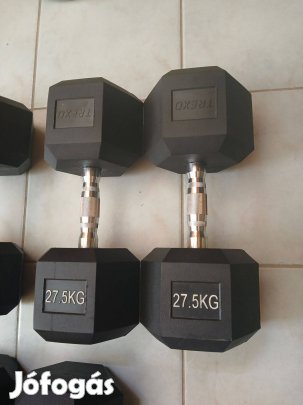 2 x 27,5 kg egykezes súlyzó kézisúlyzó pár hatszögletű hexa hex