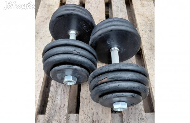 2 x 32 kg gumírozott egykezes súlyzó 31 mm