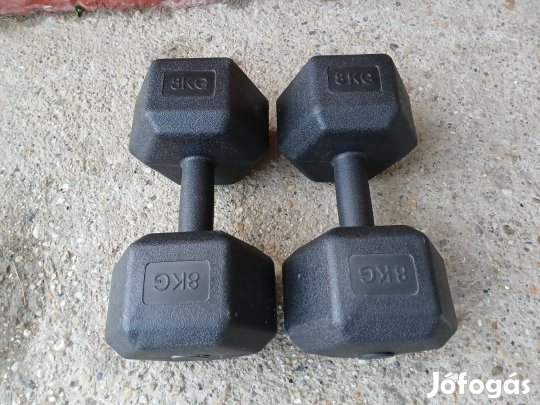2 x 8 kg hexa egykezes súlyzó kézisúlyzó pár hatszögletű