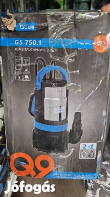 2az1-ben szivattyú, 750W-os tiszta és erősen szennyezett vízszivattyú