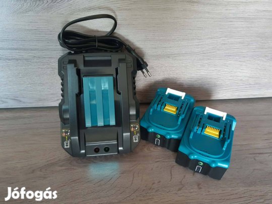 2db 4Ah Makita 18v Lxt akku + gyorstöltő szett Új,Számlás,Utángyártott