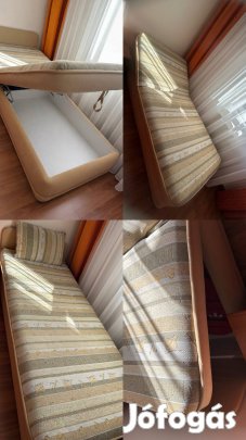 2db 90x200cm ágy eladó fejtámla állítható és ágyneműtartós