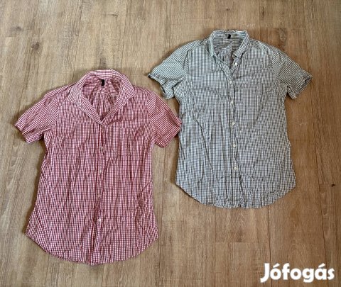 2db Benetton, M-L méret, kockás ing/ túra ing, újszerű
