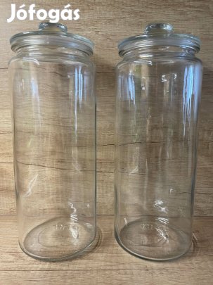 2db IKEA Vardagen üvegedény tetővel + 3db Konyhai fém tárolódoboz