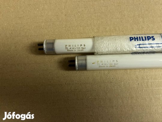 2db T5 4W Philips TL 4W/33 fénycső, Made in Japan!