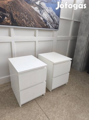 2db fehér színű éjjeliszekrény