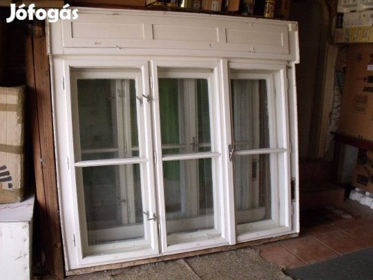 2db használt borovi fenyő ablak. 160×130cm `