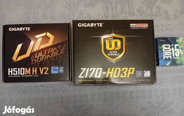 2db hibás Gigabyte alaplap, egy 10. és 6.gen-es plusz egy i5 CPU