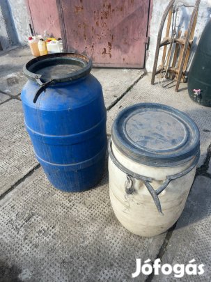 2db műanyag hordó cefrés hordó Kecskeméten